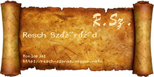 Resch Szórád névjegykártya